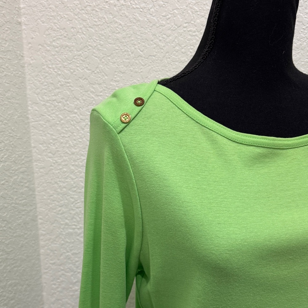 Lilly Pulitzer Light Green Long Sleeve Top with Button Details - Picture 3 of 5